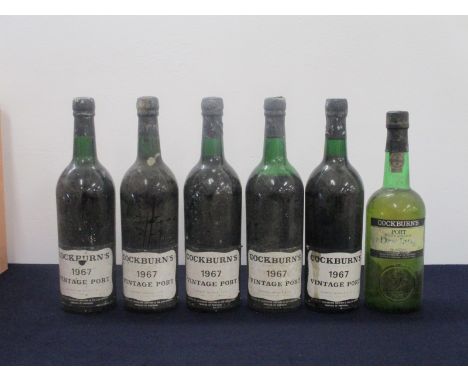 5 bts Cockburn's Vintage Port 1967 3 i.n, 1 base of neck, 1 us, bs, 1 capsule damaged, 4 sl capsule damaged 1 bt Cockburn's D