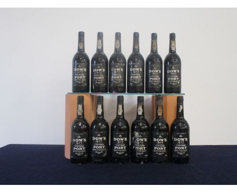 12 bts Dows  1977 Vintage Port  4 ts, 8 base of neck or better bs/sl cdl