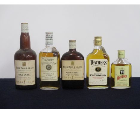 1 believed 70- cl bt John Haig &amp; Co Gold label  Whisky 70° proof, sprung capsule, ts, sl bs/ aged label 1 believed  37.5 