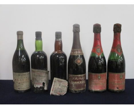 1 bt Beaune Superieur 1934 ms, bs/aged/sl torn 2 bts Clos Vougeot Vintage Unknown, Domaine Unknown bs/dis 1 bt Bassereau Spar