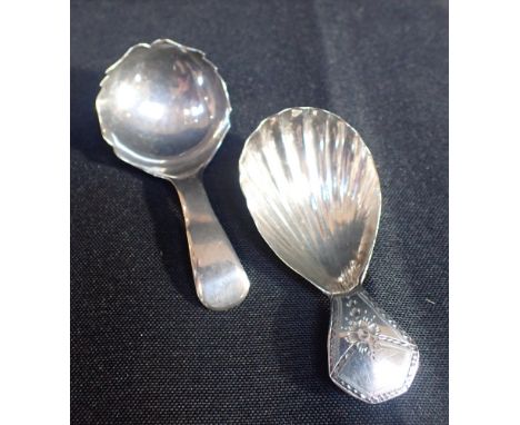 TWO SILVER CADDY SPOONS