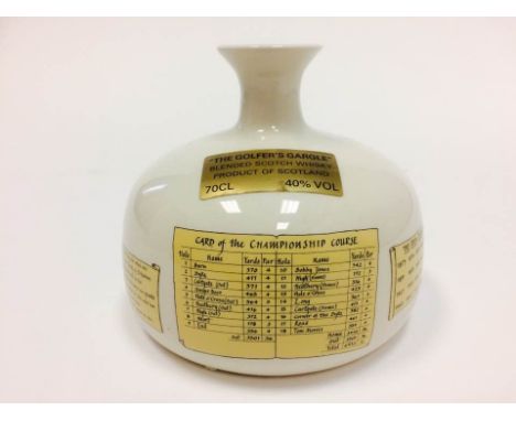 THE GOLFER'S GARGLE- ST ANDREWS
Blended Scotch Whisky.
Ceramic decanter depicting the course layout of St Andrews- The Old Co