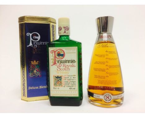 BELLS MILLENNIUM DECANTER AGES 8 YEARS
Blended Scotch Whisky
70cl, 40% volume.
PINWINNIE ROYALE 
Blended Scotch Whisky
70cl, 