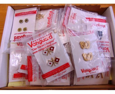 ASSORTED U.S. ARMY BRANCH OF SERVICE & OTHER INSIGNIA by Vanguard, as new on cards within packets, (approximately 34).