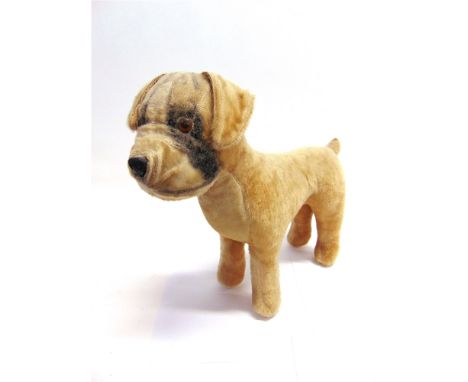 A CHILTERN TOYS BOXER DOG cream plush with orange plastic eyes, 50cm long.