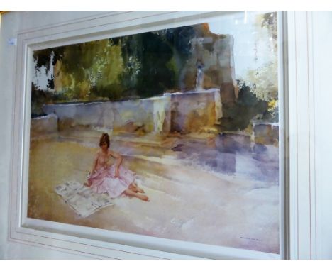 William Russell Flint, 'En Climat Souple Et Chaud' coloured limited edition print numbered 80/675, blindstamped WRF (40cm x 5