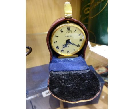 A vintage Jaeger Recital 8 day travelling desk/alarm clock with case.