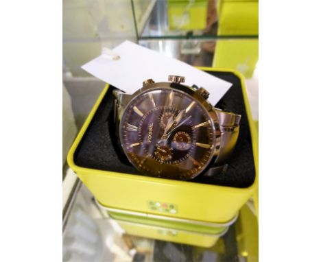 Fossil stainless stell wristwatch FS-4357.