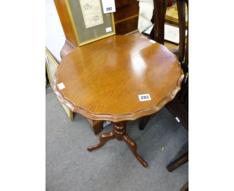 A 19th century style mahogany tripod table with spiral fluted column 