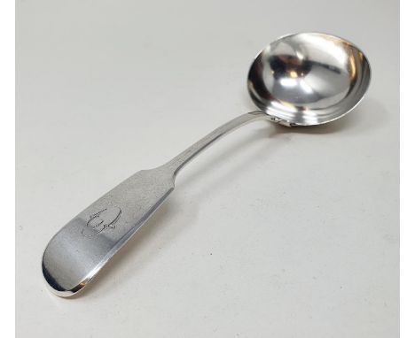 An early Victorian silver fiddle pattern sauce ladle, Exeter 1844  Provenance: From a large single owner collection of silver