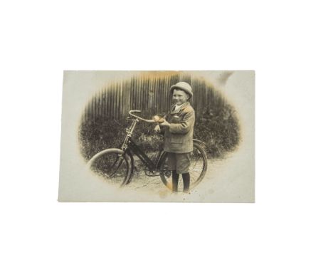 Postcards,  one modern album, P4 RP smartly dressed boy with new bicycle, G, npu, trimmed (1), Grace Darling lifeboat with to