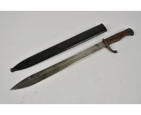 A WWI German M1898/05 Butcher bayonet,  marked Waffenfabrik Mauser A.G Oberndorf a N to the single fullered tapering blade, m