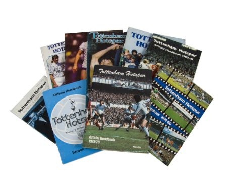 Tottenham Hotspur, nine handbooks dating 1976/77 to 1983/84 and 1985/86, good condition