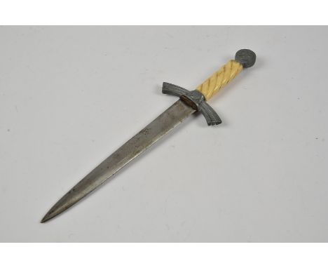 A miniature German Army Dress dagger, having bone twist grip handle, 12cm long blade