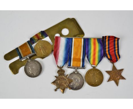 A WWI Worcester Regiment trio, awarded to 2498 PTE W.BANNER, together with a WWI Royal Marine Light Infantry duo, awarded to 