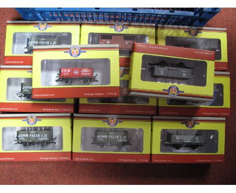Eleven Boxed Oxford Rail "OO" Gauge Rolling Stock, including John Facer and Co 'London' Open Plank Wagon, R. Taylor and Sons 