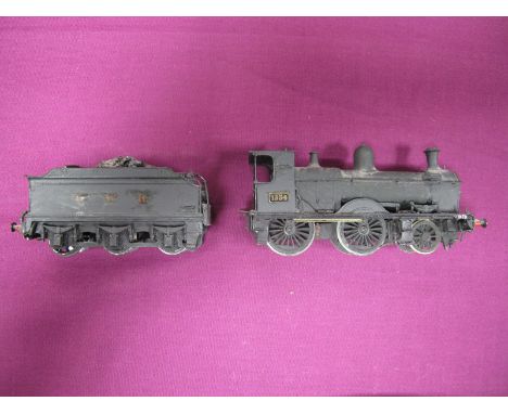 A "00" Gauge 4mm 2-4-0 Locomotive And Six Wheeled Tender, white metal kit built and based upon a combination of parts, 8IE Di