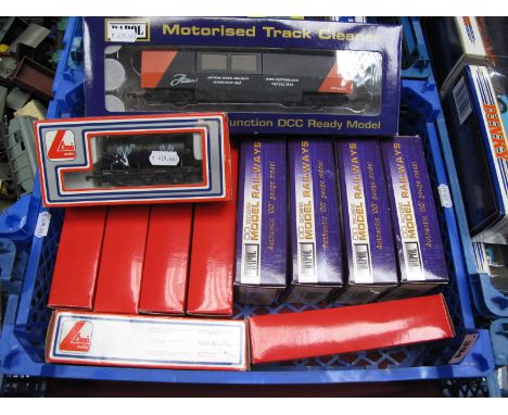 Twelve Boxed 'OO' Gauge Rolling Stock Wagons, Tankers, by Dapol, Hornby, Lima including Dapol #B800 Track Cleaner Load Haul b