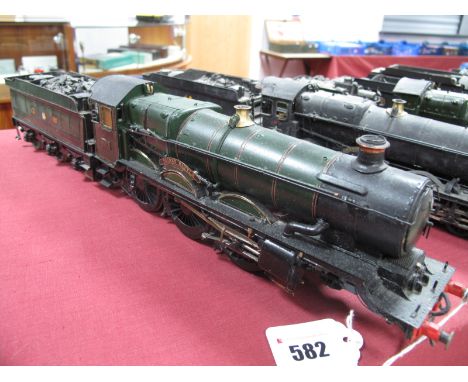 A 7mm "0" Gauge Static Brass Built Kit of a 4-6-0 Castle Glass locomotive and tender - 'Fairey Battle,  R/No 5077, Great West