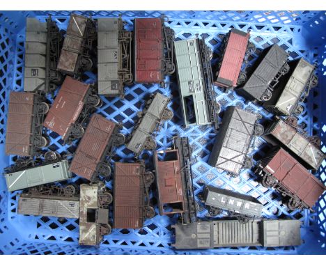 A Quantity of 'OO' Scale Four Wheel Wagons, both kit built and patent, playworn.