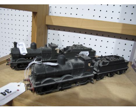 Two "00" Gauge 4mm 0-6-0 Dean Goods Locomotives And Six Wheeled Tenders, made up of a combination of parts, mainline tender n