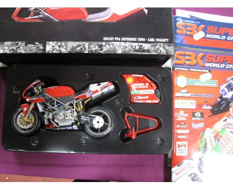 A Minichamps 1:12th Scale #122 001201 Diecast Model Ducatti 996 Superbike 200, Carl Fogherty, boxed.