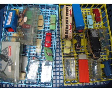 A Quantity of "H0"/"00" Scale Plastic model Line Side Vehicles, by Praline, EKO, Wiking, Minix including cars, lorries, tram,