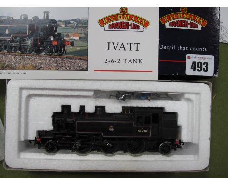 A Bachmann Branch-Line "00" Gauge #31-450B Ivatt Tank 2-6-2 Locomotive Push/Pull,  R/No 41281, BR black livery, boxed.
