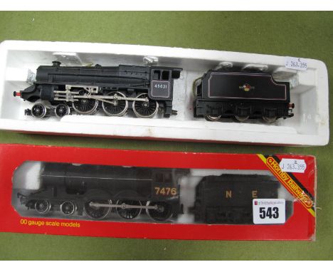 Two Hornby "00" Gauge Locomotives and Tenders, #R150 class B12/3 4-6-0 locomotive, R/No 7476, NE black, boxed, black five 4-6