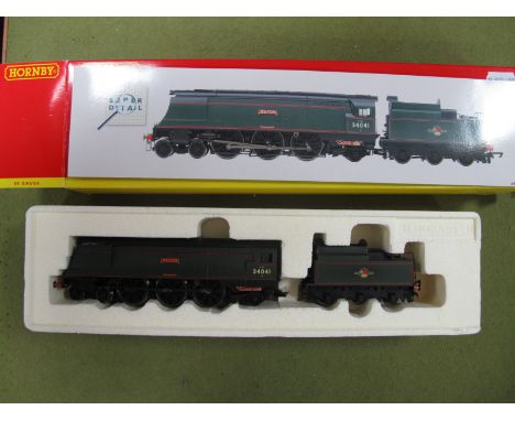 A Hornby 'Super Detail "00" Gauge #R2218 West County Class 4-6-2 Locomotive, and Six Wheeled Tender, R/No 34041, 'Wilton', si