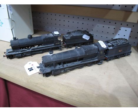 Two "00" Gauge 4mm 2-8-0 Locomotives And Six Wheeled Tenders, both white metal kit built, based upon a combination of parts, 