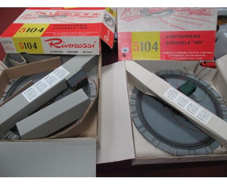 Two Rivarossi "H0" Scale #5104 Electrical Turntables 'Piattaforma Girevole', boxed.