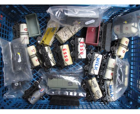 Quantity of "00" Gauge Rolling Stock, wagons, tankers, vans, hoppers by Triang, Hornby, Lima, playworn.