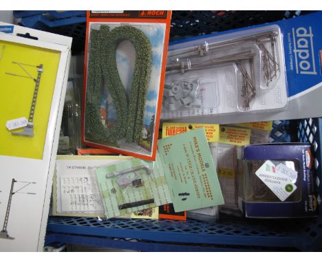 A Quantity of "00"/"H0" Scale Lineside Accessories, by Bachmann, Dapol, Gaugemaster, Mike's Models including continental stat