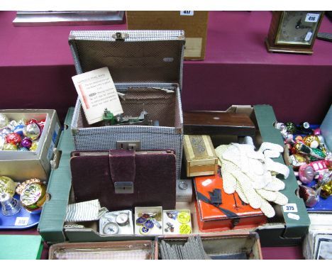 Grain Sewing Machine, in carry case, Girl Guides badges and ephemera, enamel and other badges, compasses, wooden and other bo