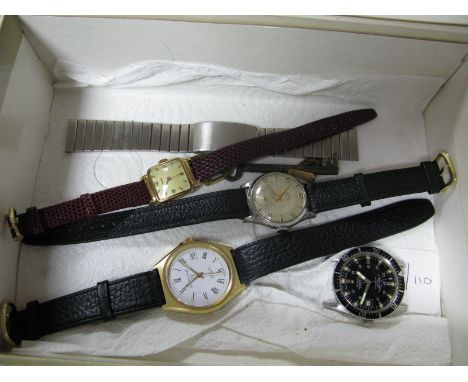 Smiths Deluxe; A Vintage Gent's Wristwatch, the signed dial with Arabic numerals and dagger markers and seconds subsidiary di