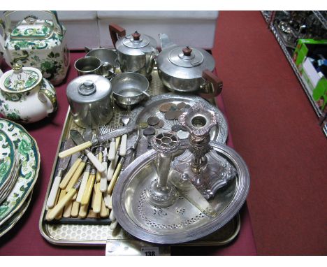 Electroplated Loose Cutlery, oval entree dish, tankard, vase, candlestick etc, Pre-Decimal GB and World Coins, medallions, ke