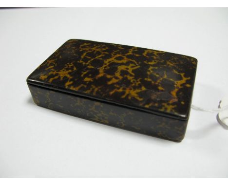 A XIX Century Papier Mache Snuff Box, of tortoiseshell effect, 9cm wide.