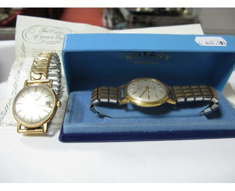 A Vintage Gent's Rotary Rotamatic Wristwatch, in original box with guarantee dated 4.7.62; together with a Futura gent's wris