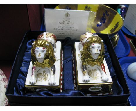 Royal Worcester 'Trafalgar Lions' from the Nelson Collection, limited edition no 118/750 (boxed).