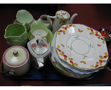 Shelley, Albert, Aynsley, Susie Cooper and Other Plates, Harry Wheatcroft sugar and cream, Pole, Falcon and other ceramics:- 