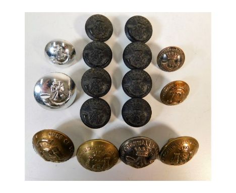 A quantity of DCLI &amp; Rifle Brigade buttons. Provenance: Submitted by Mrs. Lauraine Sadleir MBE &amp; the late Mr. Michael