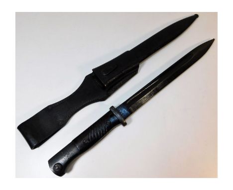 A WW2 Nazi Germany Third Reich K98/84 bayonet &amp; scabbard, serial no.5891. Provenance: Submitted by Mrs. Lauraine Sadleir 