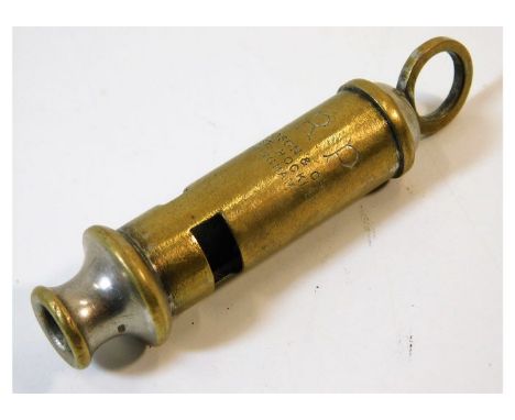 A J. Hudson &amp; Co. ARP whistle inscribed S.M.B.C. Provenance: Submitted by Mrs. Lauraine Sadleir MBE &amp; the late Mr. Mi
