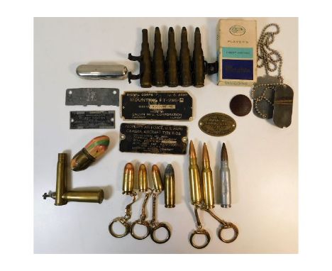A WW2 Nazi Germany Third Reich POW ID tag 12767 Thorn, other items including later novelty items. Provenance: Submitted by Mr