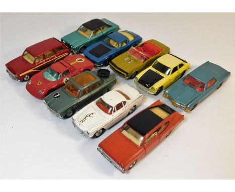 A quantity of ten vintage Corgi diecast toy vehicles including The Saint car 