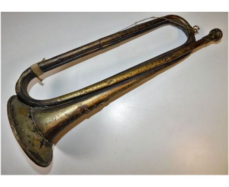 A brass bugle presented by Glossop &amp; District Royal Signals Ass. 16. Provenance: Submitted by Mrs. Lauraine Sadleir MBE &