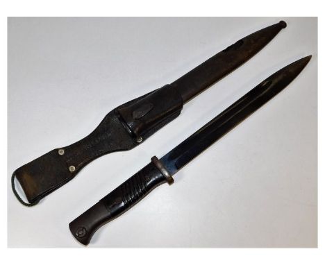 A WW2 Nazi Germany Third Reich K98/84 bayonet &amp; scabbard, serial no. 5399, recovered from Channel Islands occupation from