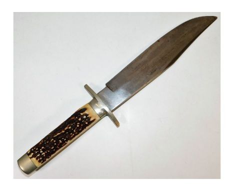 An Anton Wingen Solingen Original Bowie Knife with 8in blade. Provenance: Submitted by Mrs. Lauraine Sadleir MBE &amp; the la