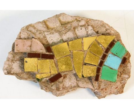 A WW1 fragment of mosaic from the Albert Cathedral, at Somme, France. Provenance: Submitted by Mrs. Lauraine Sadleir MBE &amp